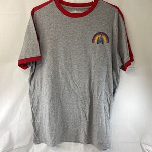 Disneyland Resort 1955 Men's T Shirt Gray With Red Trim Size Large